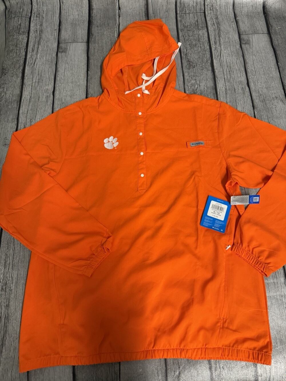 NWT Women's Columbia Clemson Tigers Tamiami Omni Wick Hoodie Jacket XL Orange